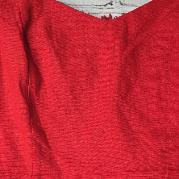 Francescas Mi Ami Grettie Bow Back Mini Dress Red New Size Large Puff Sleeve - Picture 14 of 14